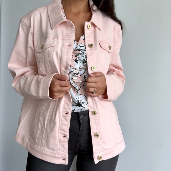 tommy hilfiger pink denim jacket